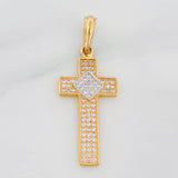 Dije Cruz 3.05 g / 3.05 cm Dos Oros Amarillo Blanco 18K