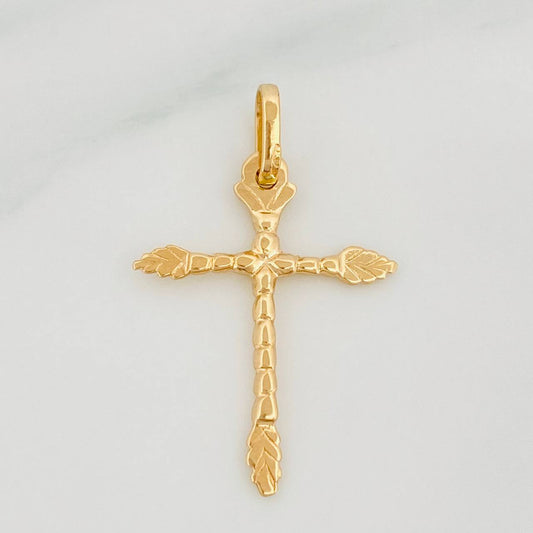 Dije Cruz Rustica 1 g / 3 cm Oro Amarillo 18K