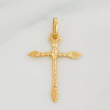 Dije Cruz Rustica 1 g / 3 cm Oro Amarillo 18K