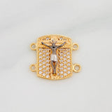Herraje Placa Cruz Cristo 2.65 g / 1.05 cm Tres Oros 18K
