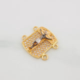 Herraje Placa Cruz Cristo 2.65 g / 1.05 cm Tres Oros 18K
