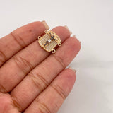 Herraje Placa Cruz Cristo 2.65 g / 1.05 cm Tres Oros 18K
