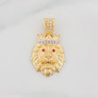 Dije Leon 3.35 g / 2.05 cm Dos Oros Amarillo Blanco 18K