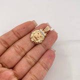 Dije Leon 3.35 g / 2.05 cm Dos Oros Amarillo Blanco 18K