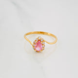 Anillo Halo Gota 1.6 g / T7 Oro Amarillo 18K