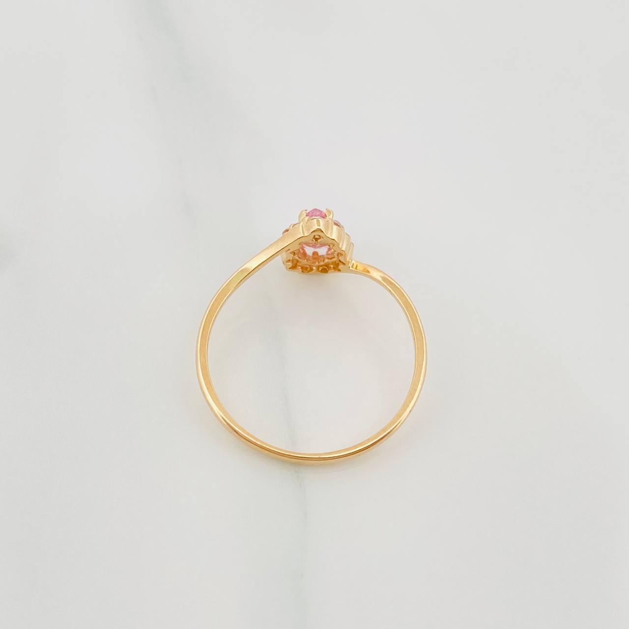 Anillo Halo Gota 1.6 g / T7 Oro Amarillo 18K