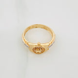 Anillo Corona 3.55 g / T7 1/2 Dos Oros Amarillo Blanco 18K