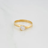 Anillo Solitario Cruzado 2.15 g / T6 1/2 Oro Amarillo 18K