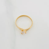 Anillo Solitario Cruzado 2.15 g / T6 1/2 Oro Amarillo 18K