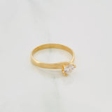 Anillo Solitario Cruzado 2.15 g / T6 1/2 Oro Amarillo 18K