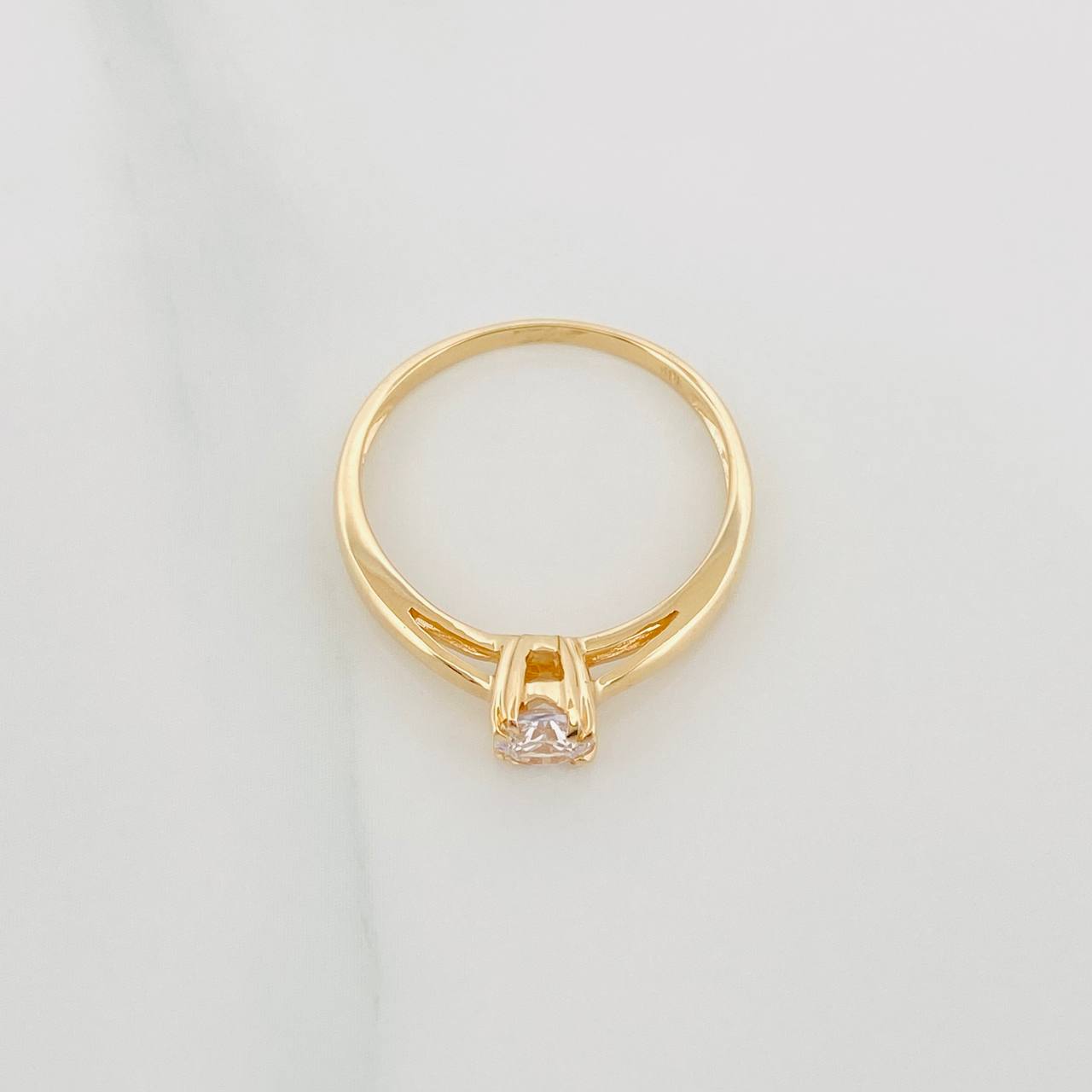 Anillo Solitario Puente 2 g / T7 1/4 Oro Amarillo 18K
