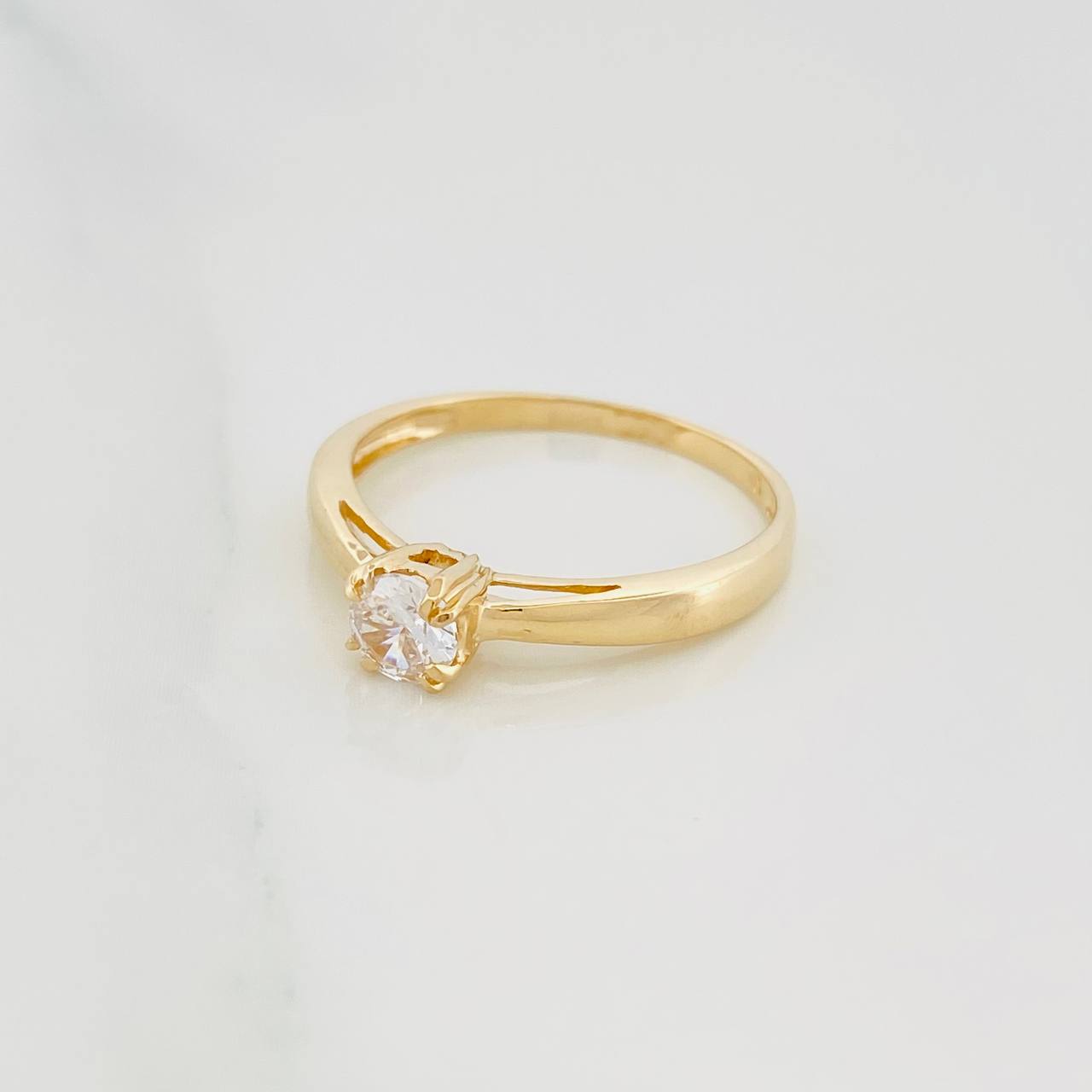 Anillo Solitario Puente 2 g / T7 1/4 Oro Amarillo 18K