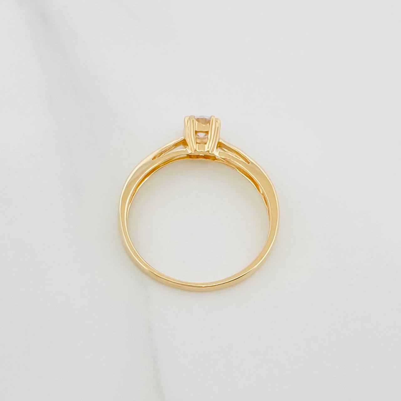 Anillo Solitario Puente 2 g / T7 1/4 Oro Amarillo 18K