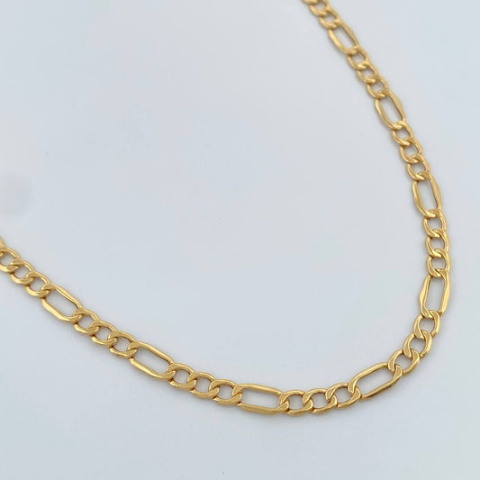 Cadena Figaro 5.45gr / 60.5cm / 3.7mm Oro Amarillo +1 18K %