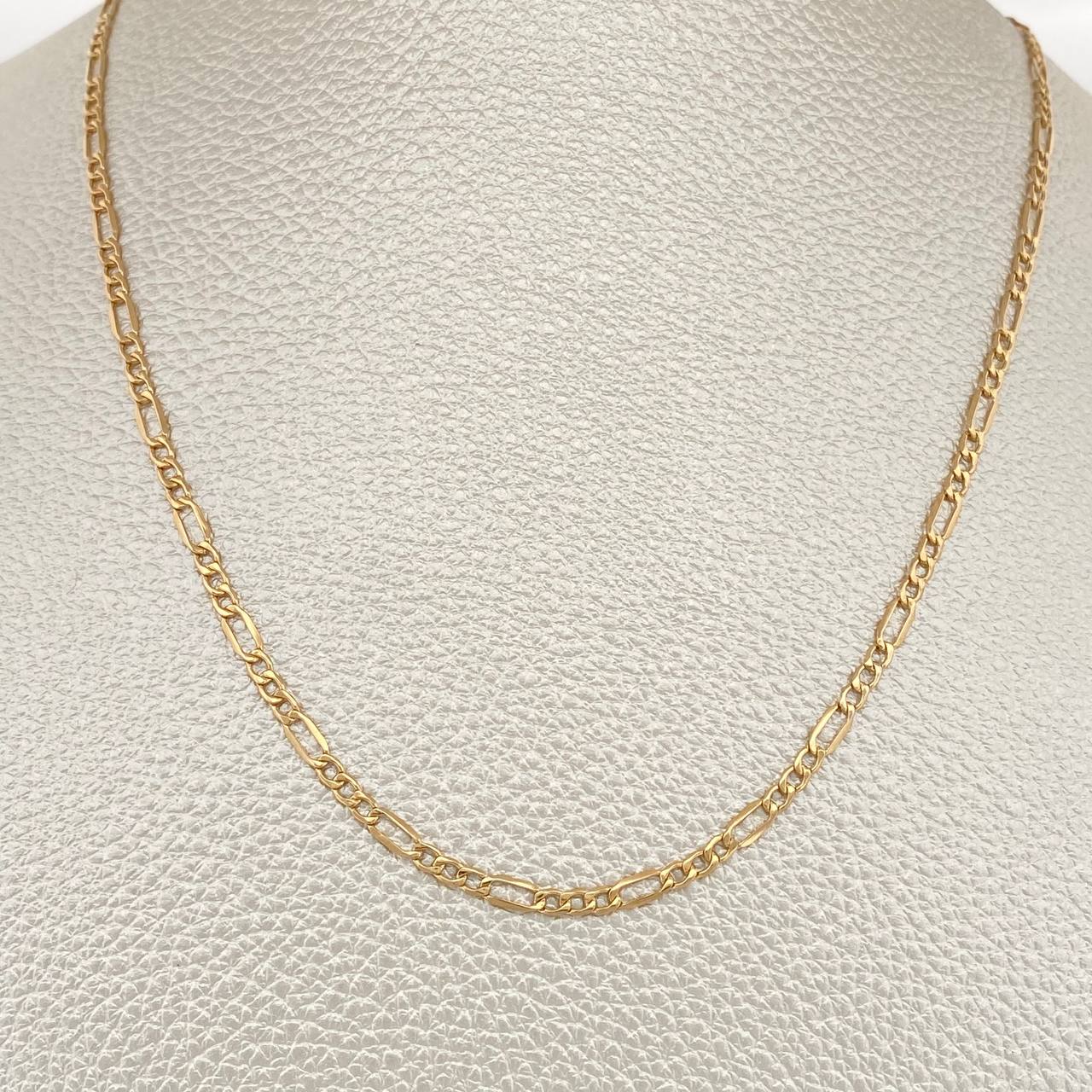 Cadena Figaro 1.7gr / 45.5cm / 2.7mm Oro Amarillo +1 18K %