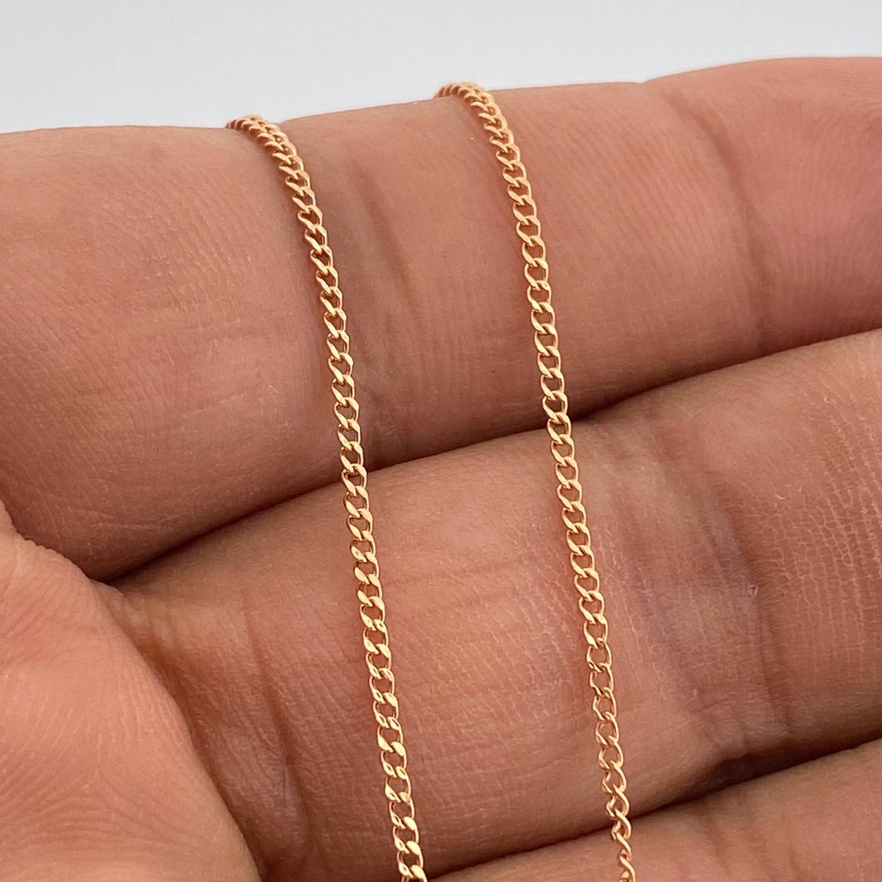 Cadena Mini Cubana 1.4gr / 59.5cm / 1.23mm Oro Rosa +1 18K %