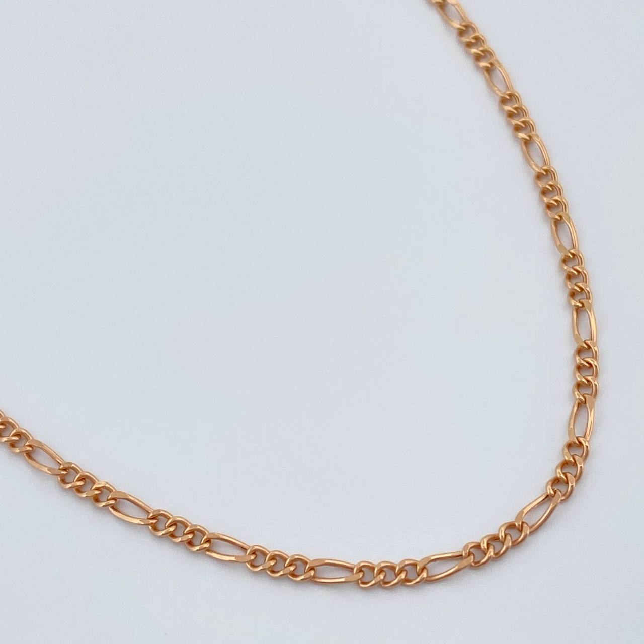 Cadena Figaro 1.4gr / 44.7cm / 1.45mm Oro Rosa +1 18K %