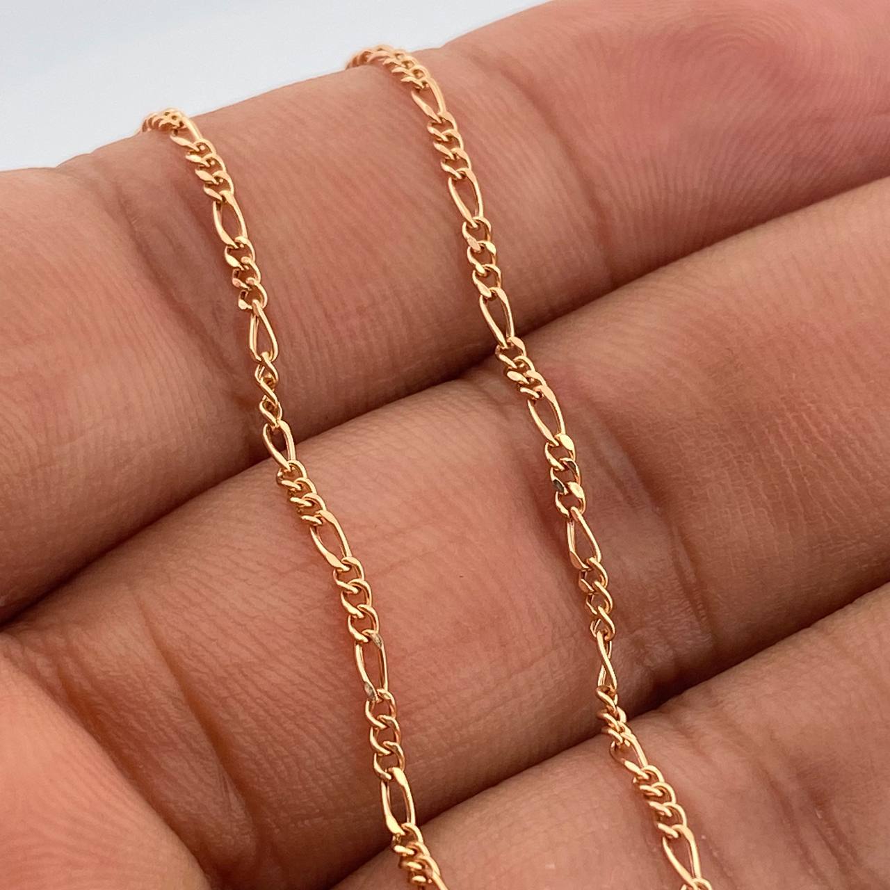 Cadena Figaro 1.4gr / 44.7cm / 1.45mm Oro Rosa +1 18K %