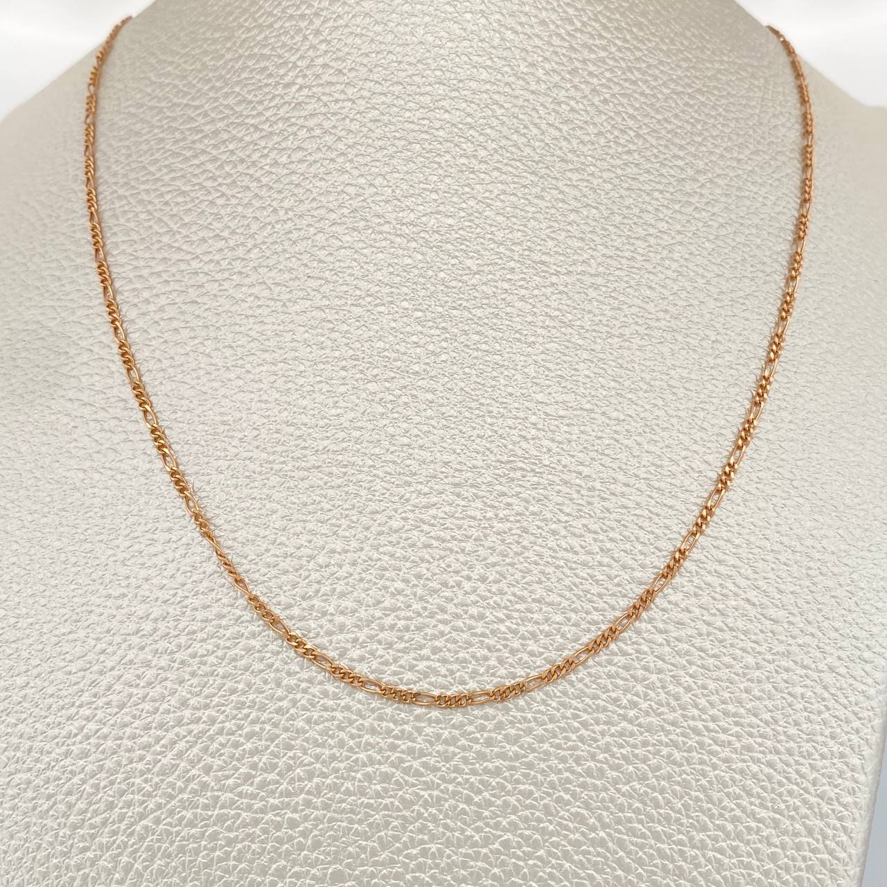 Cadena Figaro 1.4gr / 44.7cm / 1.45mm Oro Rosa +1 18K %