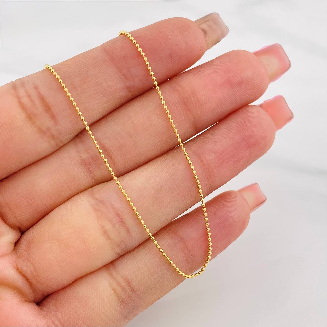 Cadena Militar 2.05g / 45cm / 0.79mm Oro Amarillo 18K