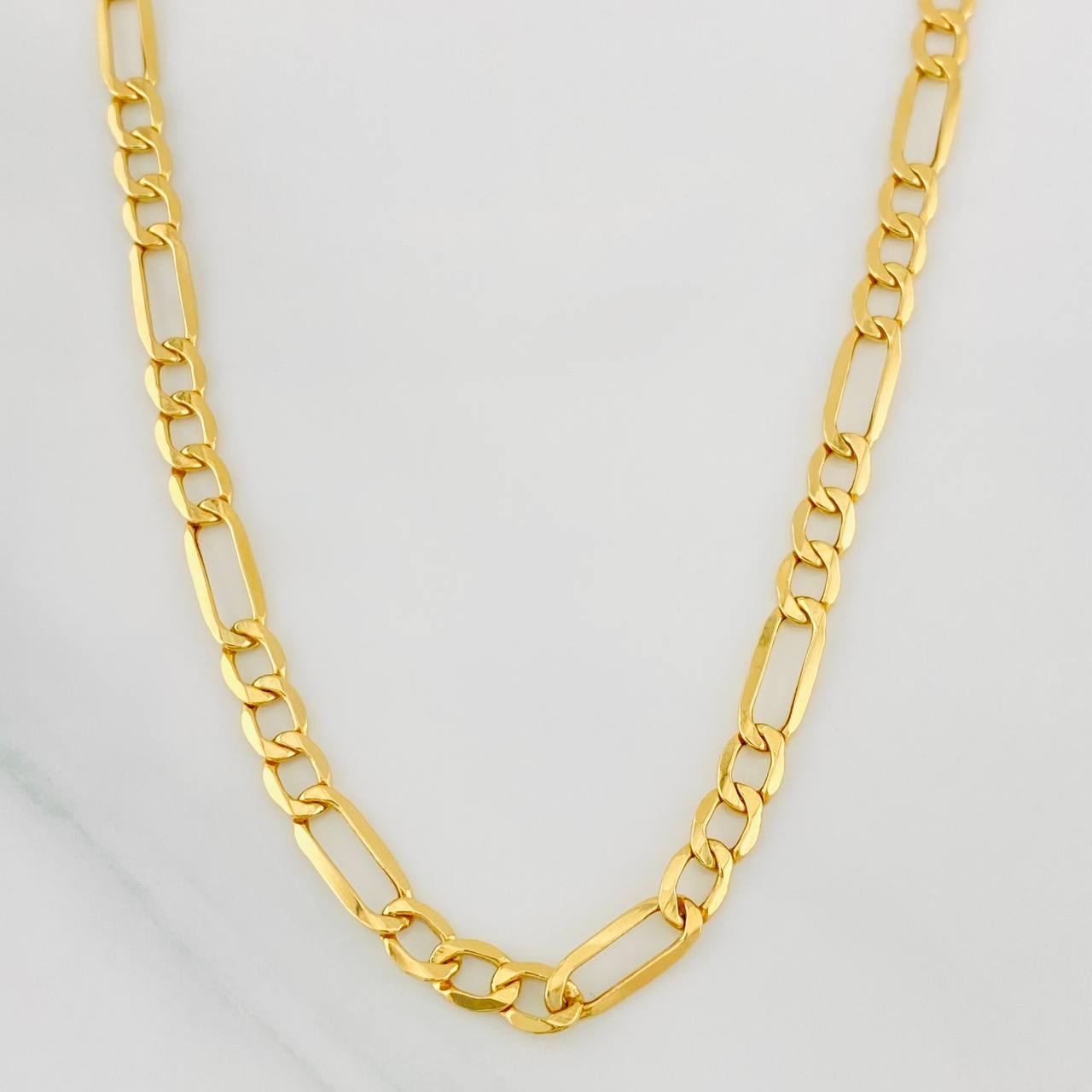 Cadena Figaro 7.7g / 60cm / 4.58mm Oro Amarillo 18K
