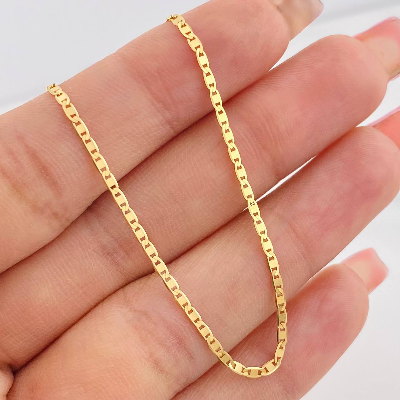 Cadena Escalera Plana 2.45g / 45cm / 1.57mm Oro Amarillo 18K