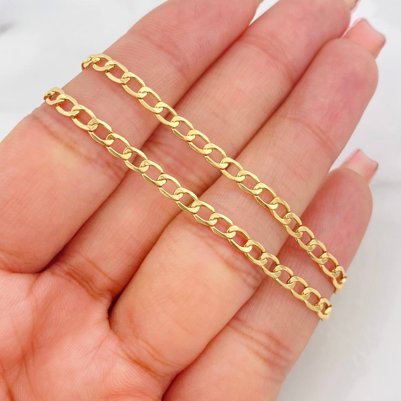 Cadena Cubana 4.8g / 45cm / 3.5mm Oro Amarillo 18K