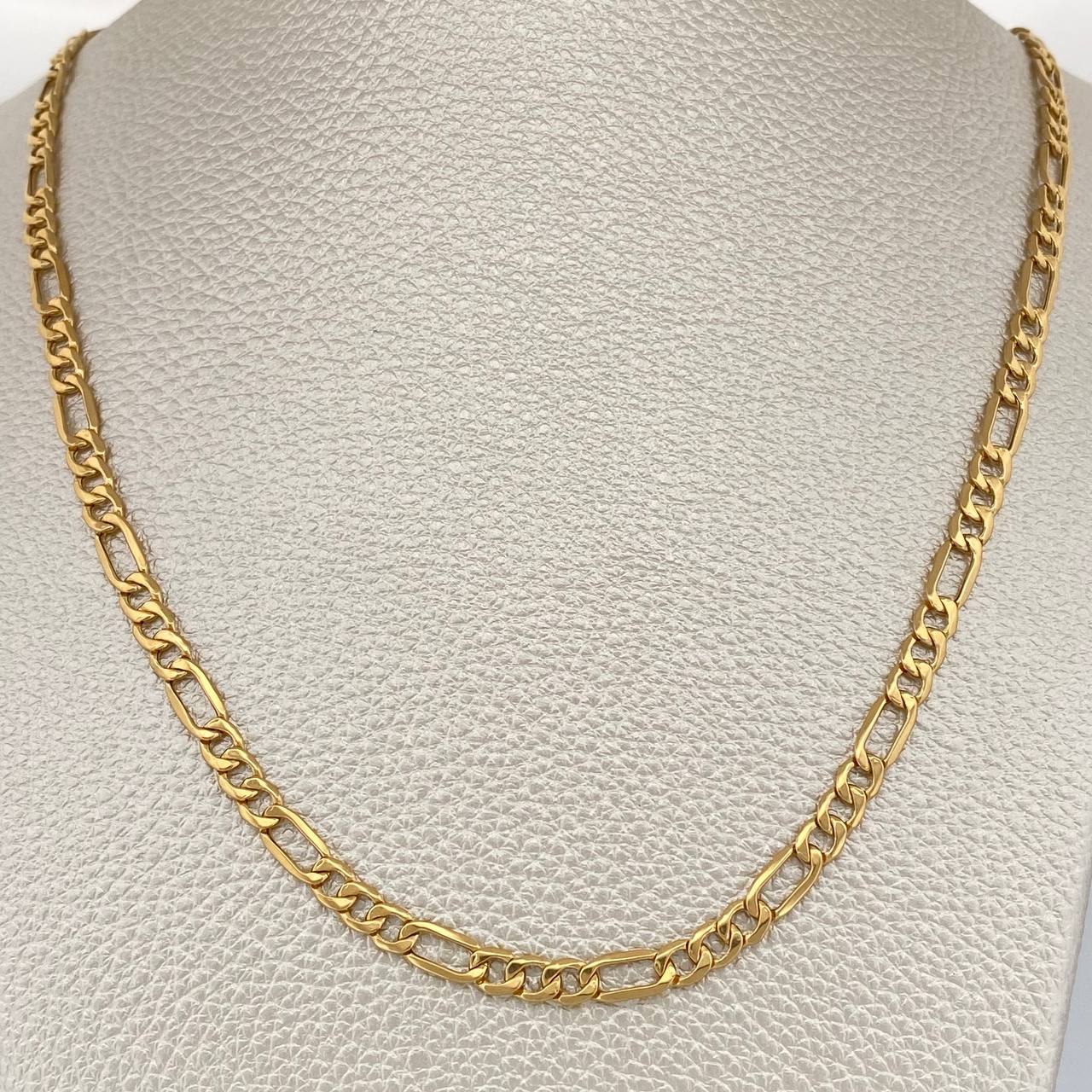 Cadena Figaro 9.1gr / 60.3cm / 4.25mm Oro Amarillo +1 18K &