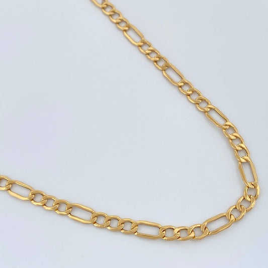 Cadena Figaro 5.45gr / 60.6cm / 3.4mm Oro Amarillo +1 18K &