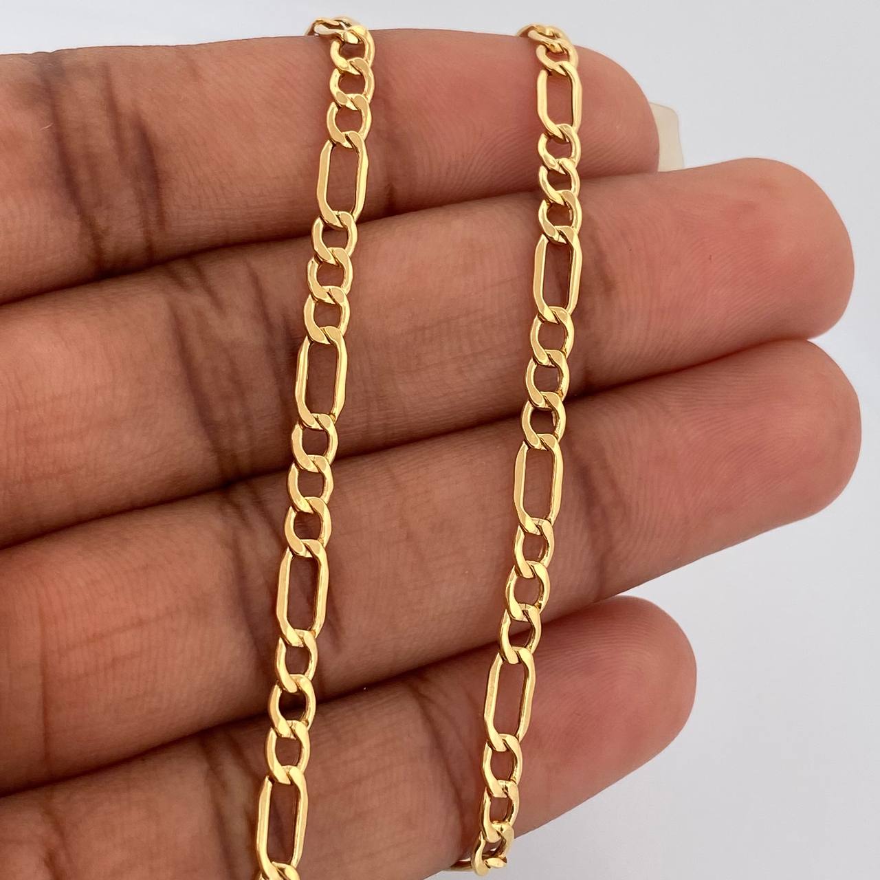 Cadena Figaro 5.45gr / 60.6cm / 3.4mm Oro Amarillo +1 18K &