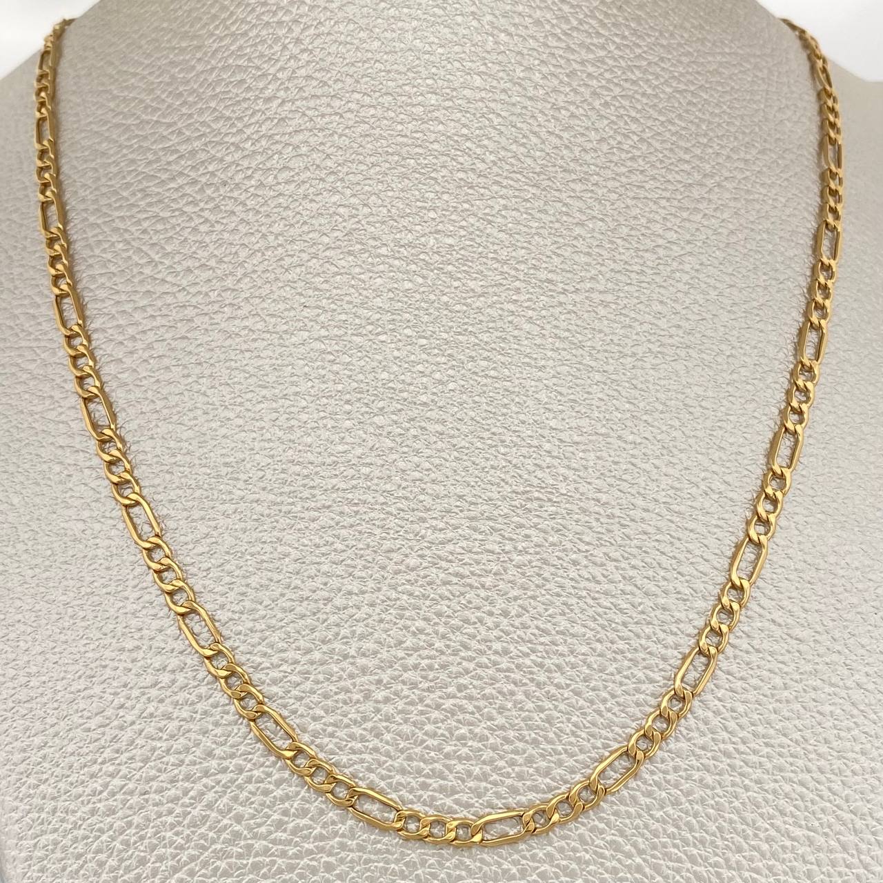 Cadena Figaro 5.45gr / 60.6cm / 3.4mm Oro Amarillo +1 18K &