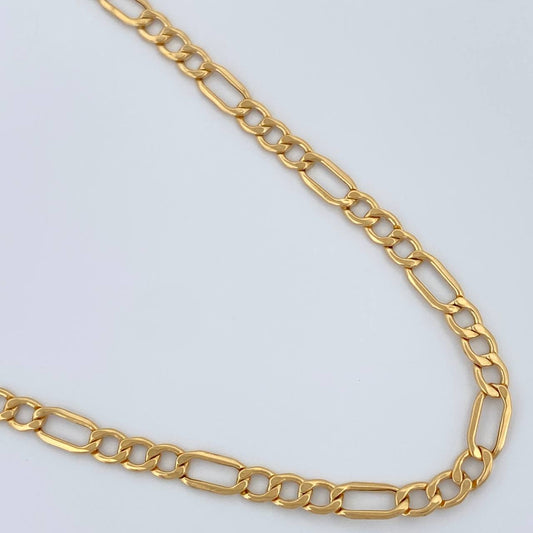 Cadena Figaro 5.5gr / 60.6cm / 3.38mm Oro Amarillo +1 18K &