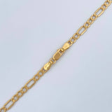 Cadena Figaro 5.5gr / 60.6cm / 3.38mm Oro Amarillo +1 18K &