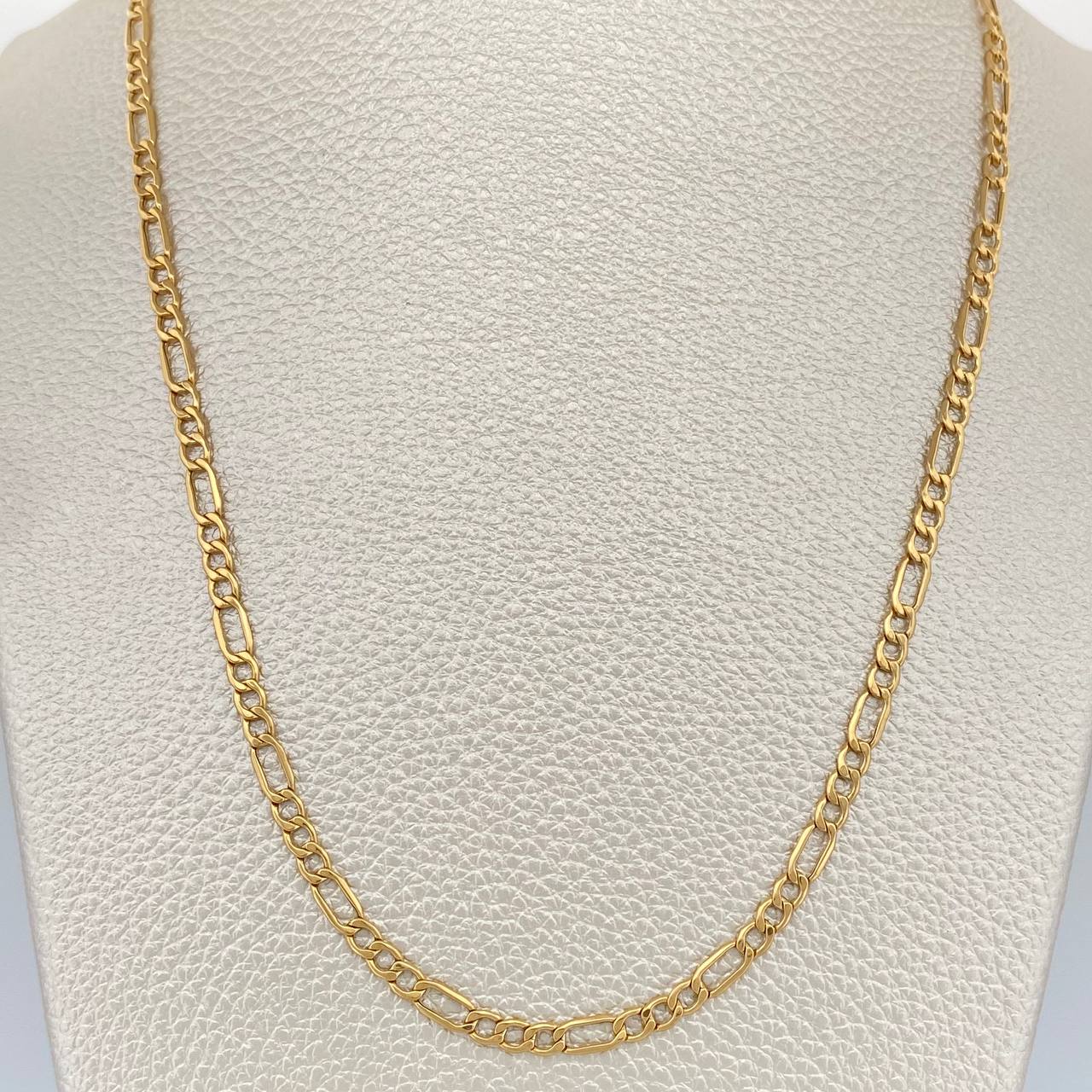 Cadena Figaro 5.5gr / 60.6cm / 3.38mm Oro Amarillo +1 18K &
