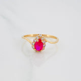 Anillo Halo Gota 1.6 g / T6 1/2 Oro Amarillo 18K