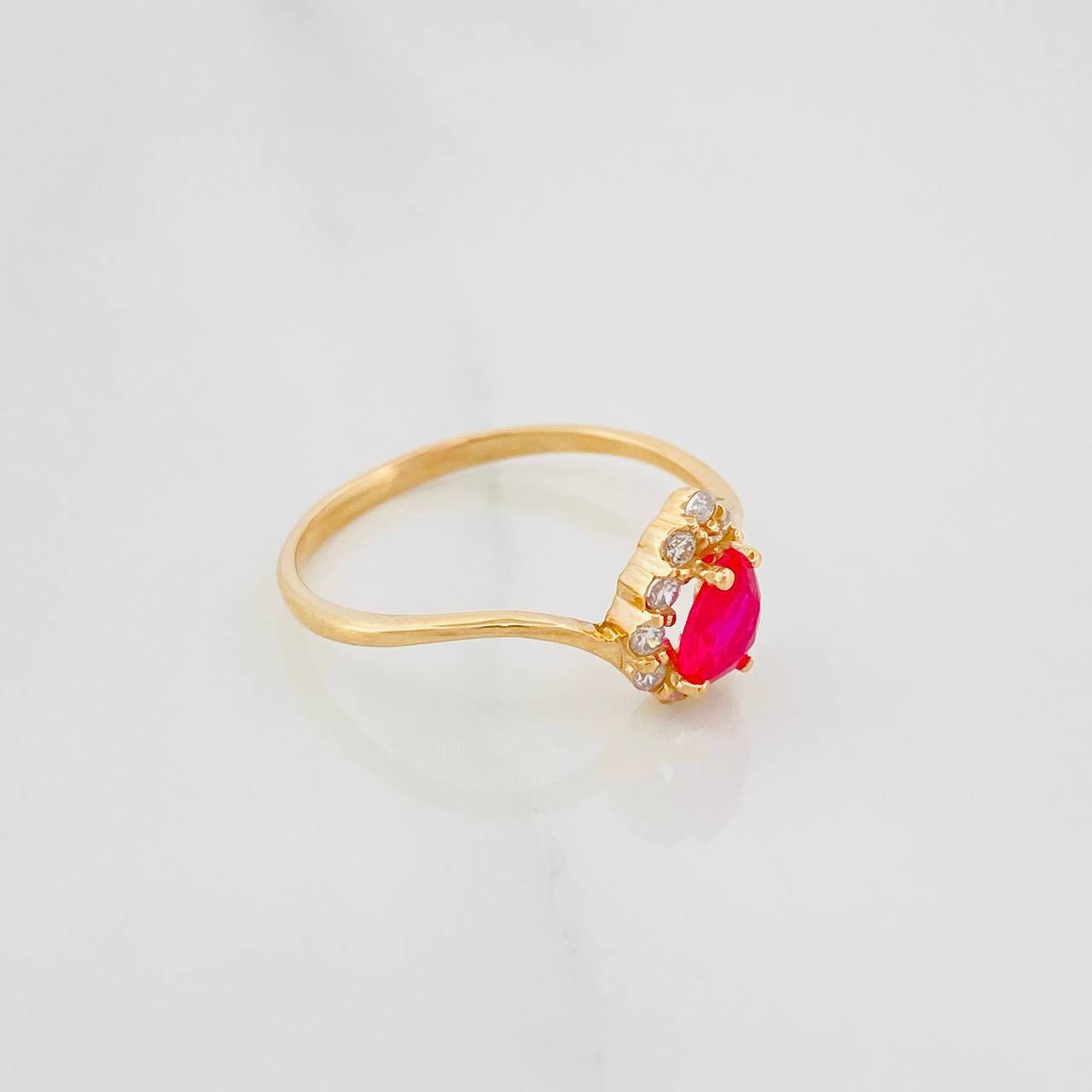 Anillo Halo Gota 1.6 g / T6 1/2 Oro Amarillo 18K