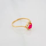 Anillo Halo Gota 1.6 g / T6 1/2 Oro Amarillo 18K