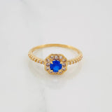 Anillo Halo Circular 1.75 g / T6 3/4 Oro Amarillo 18K