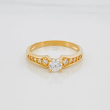 Anillo Solitario Corbatin 1.85 g / T5 3/4 Oro Amarillo 18K