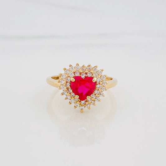 Anillo Corazon Tupido 3.05 g / T6 Oro Amarillo 18K