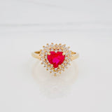 Anillo Corazon Tupido 3.05 g / T6 Oro Amarillo 18K