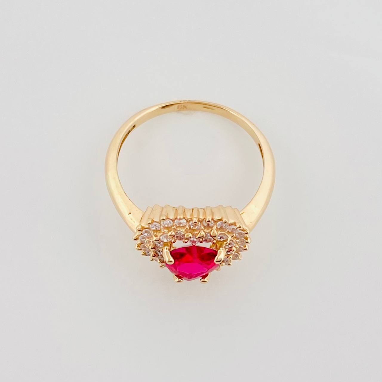 Anillo Corazon Tupido 3.05 g / T6 Oro Amarillo 18K