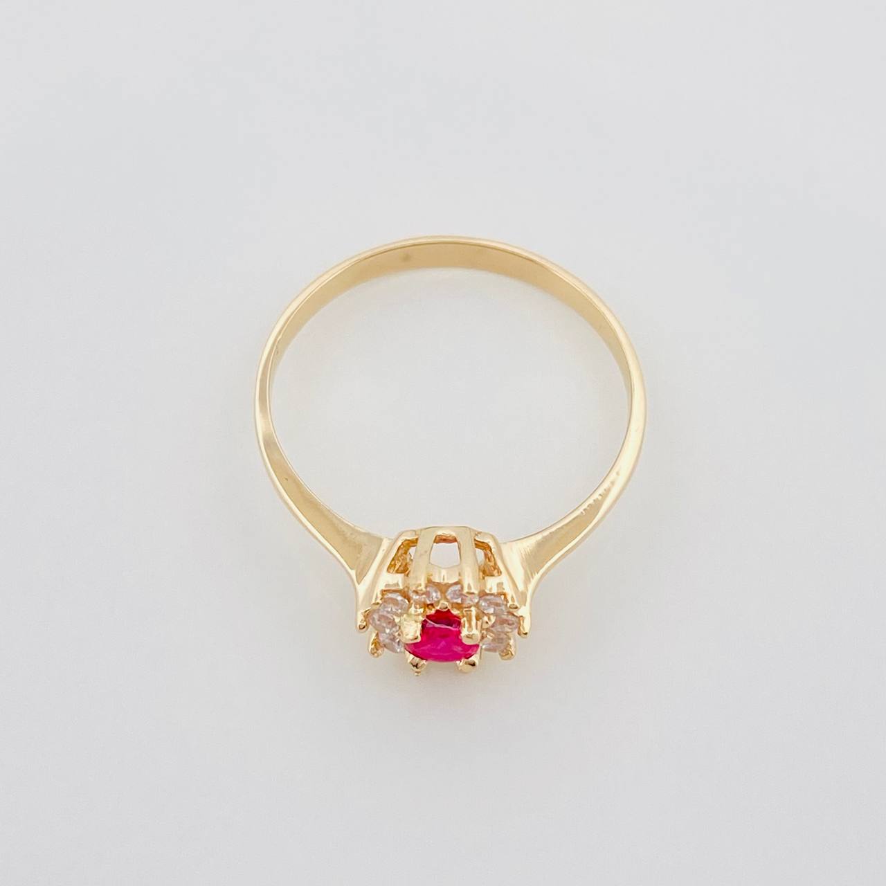 Anillo Solitario Flor 2 g / T7 1/4 Oro Amarillo 18K