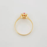 Anillo Solitario Flor 2 g / T7 1/4 Oro Amarillo 18K
