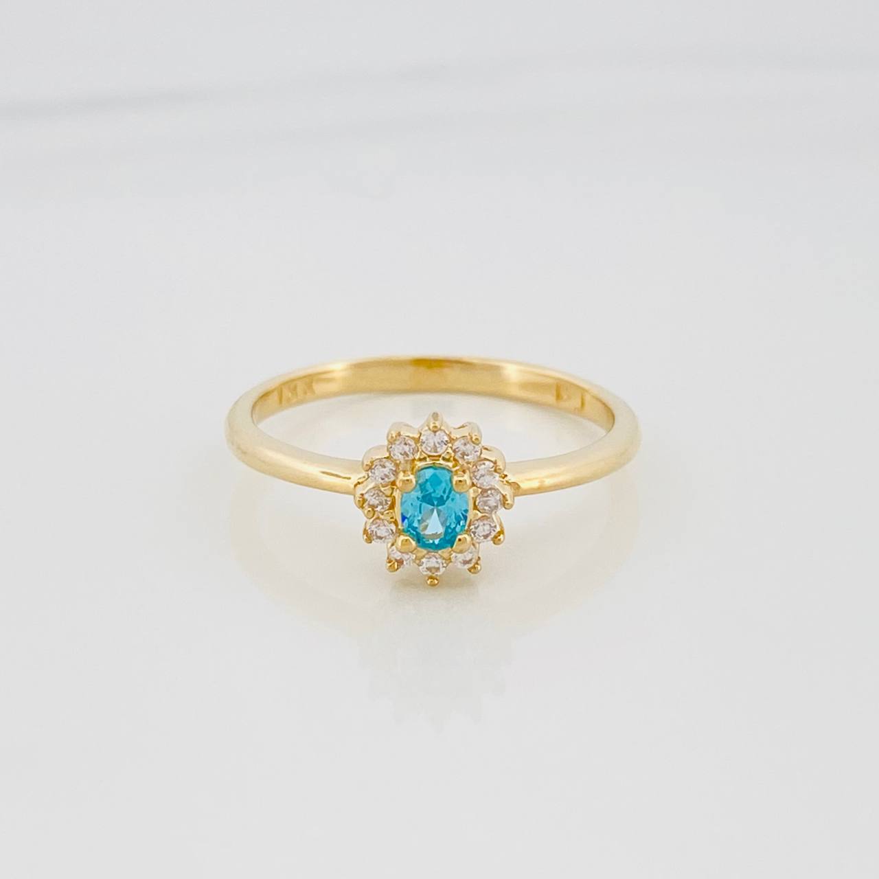Anillo Solitario Flor 2.65 g / T7 1/4 Oro Amarillo 18K