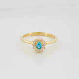 Anillo Solitario Flor 2.65 g / T7 1/4 Oro Amarillo 18K