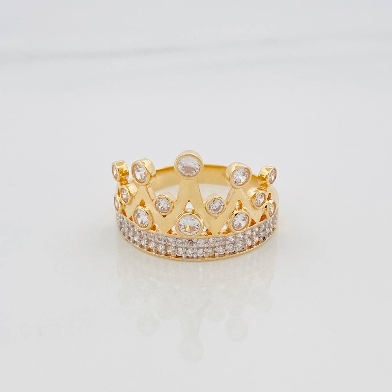 Anillo Tiara 3.3 g / T7 1/4 Dos Oros Amarillo Blanco 18K