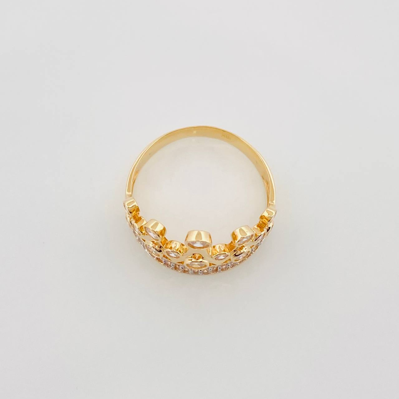 Anillo Tiara 3.3 g / T7 1/4 Dos Oros Amarillo Blanco 18K