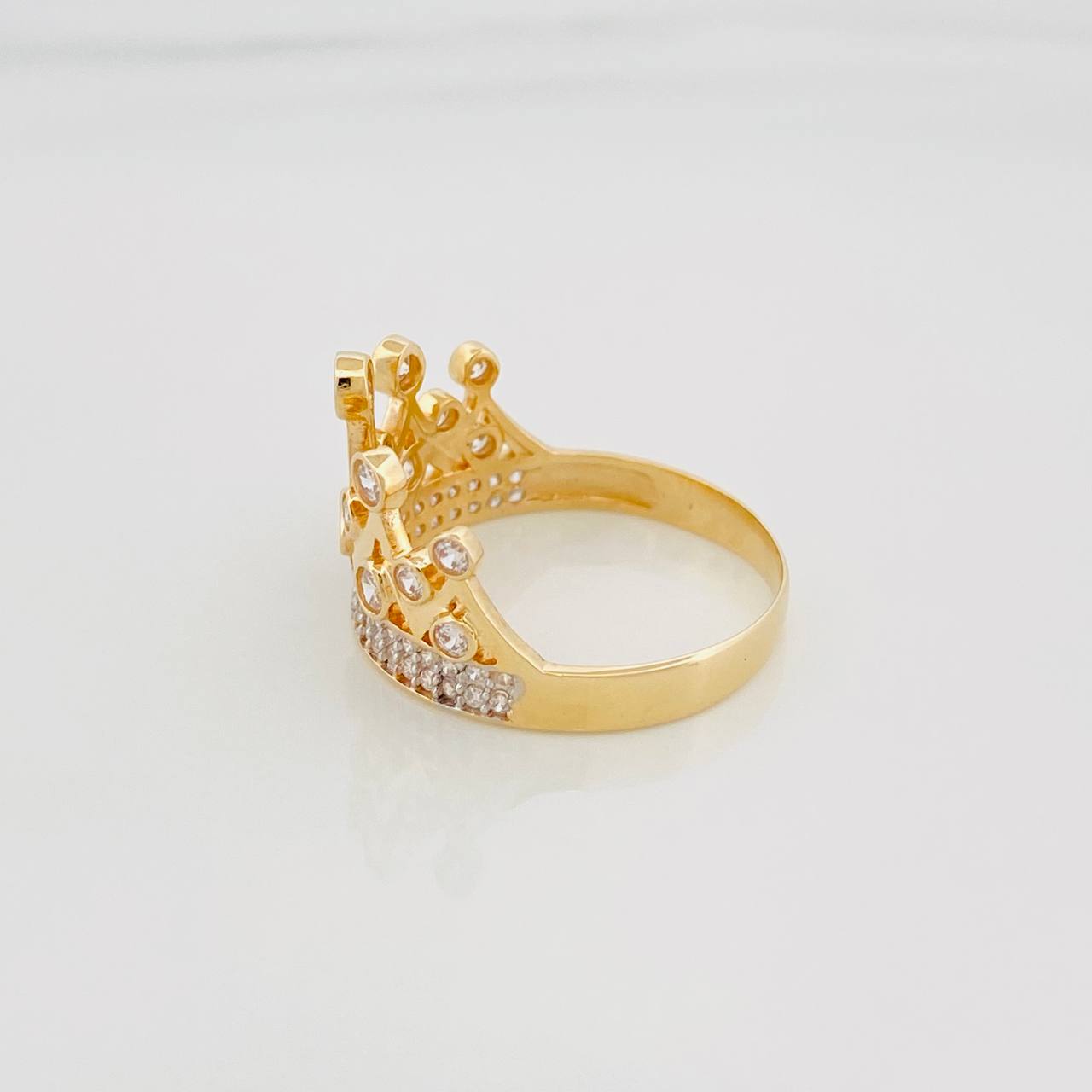 Anillo Tiara 3.3 g / T7 1/4 Dos Oros Amarillo Blanco 18K