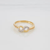Anillo Infinito 1.8 g / T5 3/4 Dos Oros Amarillo Blanco 18K